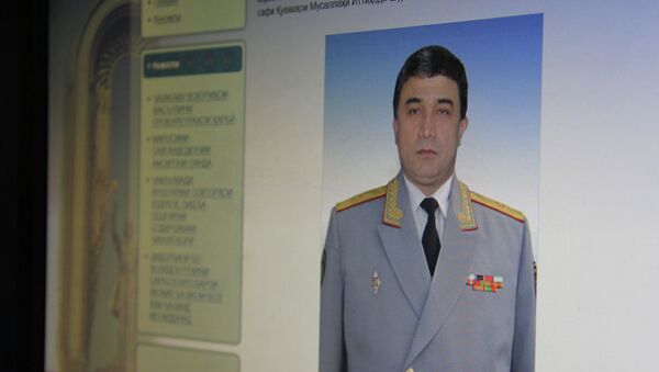 Фотография Абдухалима Назарзода на сайте Министерства обороны Таджикистана. Фото экрана - Sputnik Тоҷикистон