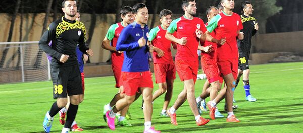 Тамрини тими миллии Тоҷикистон қабл аз бозӣ бо дастаи Урдун - Sputnik Тоҷикистон