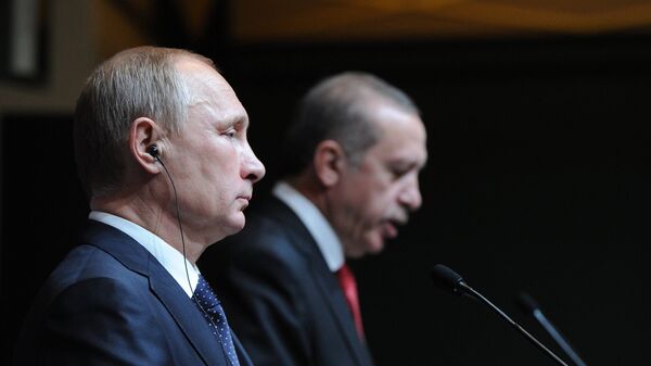 Владимир Путин и Реджеп Тайип Эрдоган. Архивное фото. - Sputnik Таджикистан