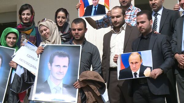 Спасибо, Россия! - сирийцы в разных странах поблагодарили РФ за борьбу с ИГ - Sputnik Таджикистан