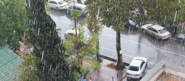 Ливень и град в Душанбе 13 ноября 2015 года - Sputnik Тоҷикистон