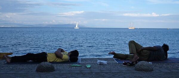 Лагерь беженцев на острове Кос в Греции. Архивное фото Лагерь беженцев на острове Кос в Греции. Архивное фото - Sputnik Таджикистан