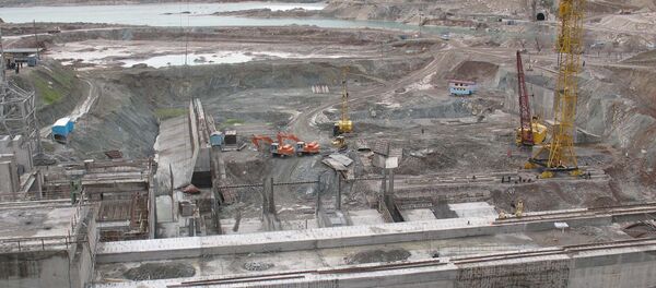 Строительная площадка ГЭС, архивное фото - Sputnik Тоҷикистон