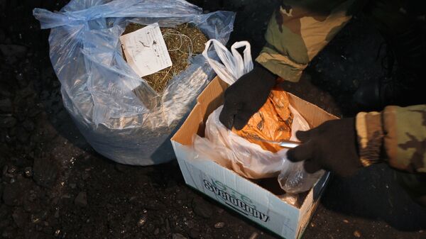 Уничтожение крупной партии наркотиков. Архивное фото - Sputnik Таджикистан