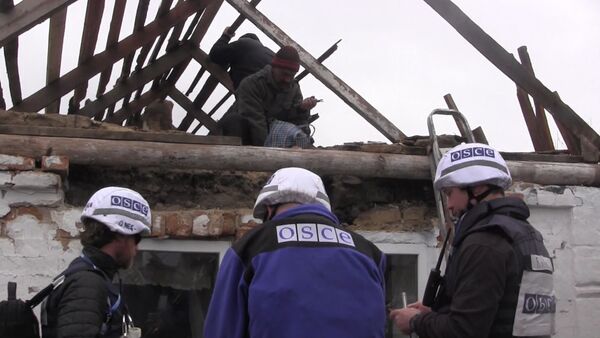 Наблюдатели ОБСЕ осмотрели разрушенные обстрелами дома в Николаевке - Sputnik Таджикистан