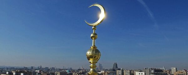 Полумесяц на куполе Московской соборной мечети. Архивное фото Полумесяц на куполе Московской соборной мечети. Архивное фото - Sputnik Таджикистан