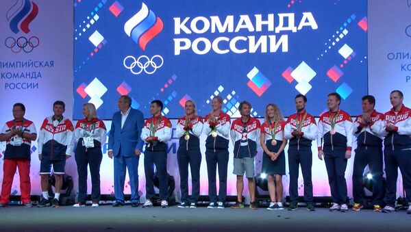 Церемония чествования российских медалистов в Доме болельщиков в Рио - Sputnik Таджикистан