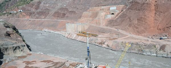 Майдончаи сохтмонии НБО Роғун. Акс аз бойгонӣ - Sputnik Тоҷикистон