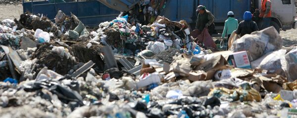Рабочие на городской свалке, архивное фото Рабочие на городской свалке, архивное фото - Sputnik Таджикистан