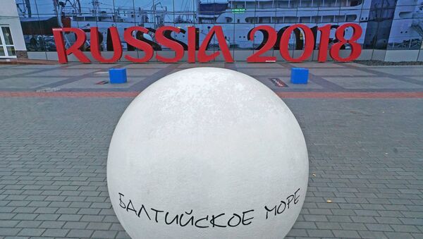 Инсталляция Russia 2018 в Калининграде, архивное фото - Sputnik Таджикистан