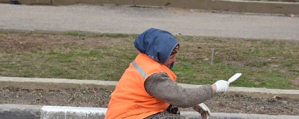 Дворники приводят в порядок дороги в Душанбе - Sputnik Тоҷикистон