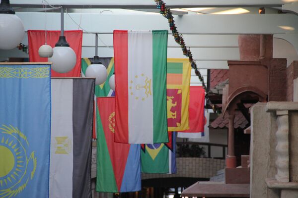 Флаг Таджикистана на Улице мира - галереи, посвящённой знакомству с культурой множества стран и народов - Sputnik Таджикистан
