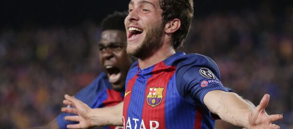 Команда Барселоны, архивное фото Команда Барселоны, архивное фото - Sputnik Таджикистан