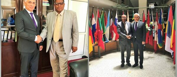 Хусрав Нозирӣ бо диплумотҳои эфиопӣ - Sputnik Тоҷикистон