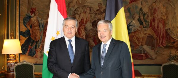 Мулоқоти Сироҷиддин Аслов бо вазири хориҷаи Белгия Мулоқоти Сироҷиддин Аслов бо вазири хориҷаи Белгия - Sputnik Тоҷикистон