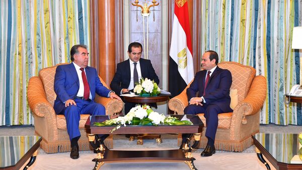 Президент Таджикистана Эмомали Рахмон и президент Арабской Республики Египет Абдульфаттах ас-Сиси - Sputnik Таджикистан