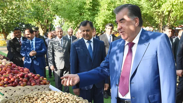 Дар Қубодиён барои раисҷумҳур маҳсулоти кишоварзии ноҳияро ба намоиш гузоштанд - Sputnik Тоҷикистон