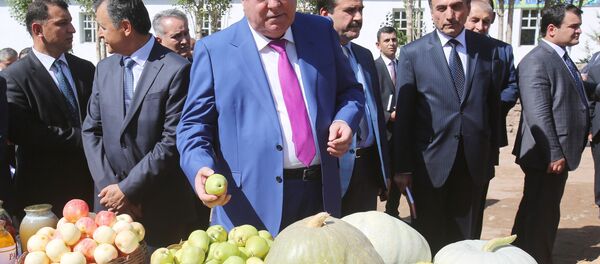 Эмомали Рахмон и яблоки - Sputnik Тоҷикистон