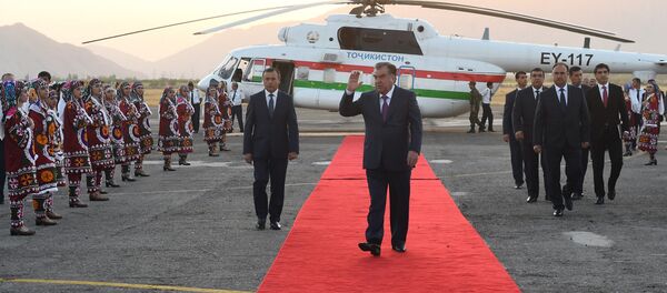 Сафари кории Эмомалӣ Раҳмон ба вилояти Хатлон - Sputnik Тоҷикистон