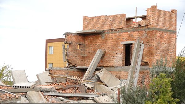 Опустевшая стройка: как выглядит место обрушения в Астане - Sputnik Таджикистан