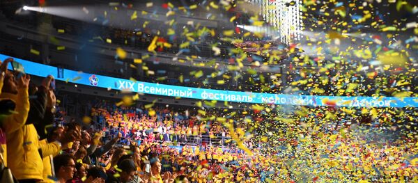 Церемония открытия XIX Всемирного фестиваля молодежи и студентов Церемония открытия XIX Всемирного фестиваля молодежи и студентов - Sputnik Таджикистан