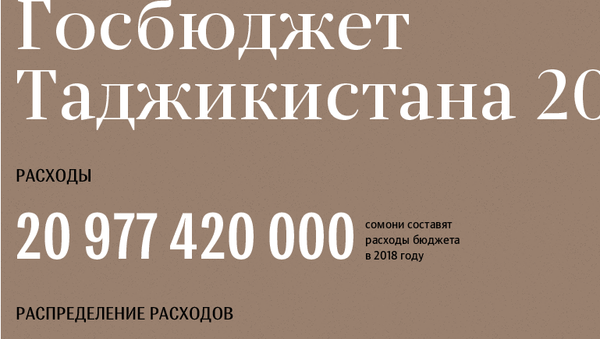 Госбюджет Таджикистана 2018 - Sputnik Таджикистан