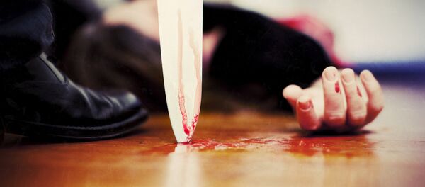 Нож у горла женщины, фото из архива - Sputnik Тоҷикистон