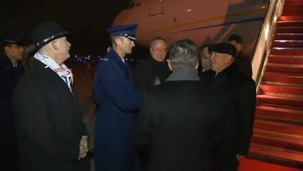 Как встретили Назарбаева в аэропорту Вашингтона – кадры из США - Sputnik Тоҷикистон