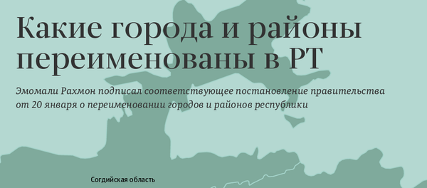 Какие города и районы переименованы в РТ Какие города и районы переименованы в РТ - Sputnik Таджикистан