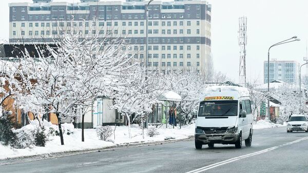 Микроавтобус на улице Душанбе - Sputnik Тоҷикистон