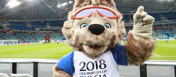 Официальный талисман чемпионата мира по футболу 2018 и Кубка конфедераций FIFA 2017 волк Забивака, архивное фото - Sputnik Таджикистан