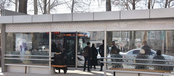 Автобусная остановка в Душанбе, архивное фото - Sputnik Тоҷикистон