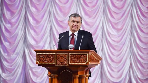 Президент Узбекистана Шавкат Мирзиёев во время визита в Душанбе - Sputnik Тоҷикистон