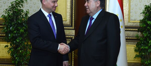 Мулоқоти Эмомалӣ Раҳмон бо Президенти Ҷумҳурии Полша Анҷей Себастян Дуда - Sputnik Тоҷикистон