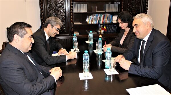 Мулоқоти муовини вазири корҳои хориҷии М. Ҳусейнзода бо Вазири маорифи Руминия - Sputnik Тоҷикистон