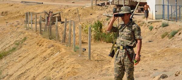 Пограничник на участке границы, архивное фото - Sputnik Тоҷикистон