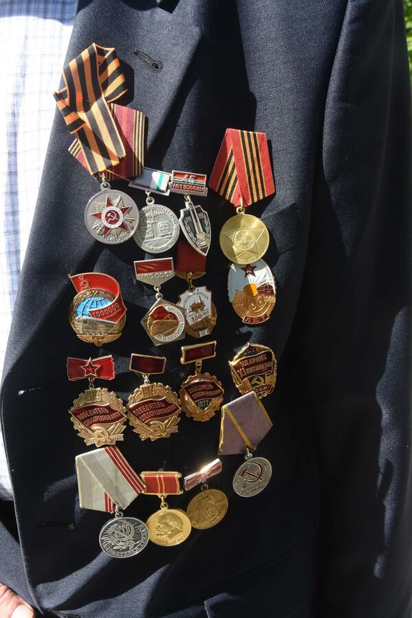Медали на груди ветерана ВОВ, архивное фото - Sputnik Таджикистан
