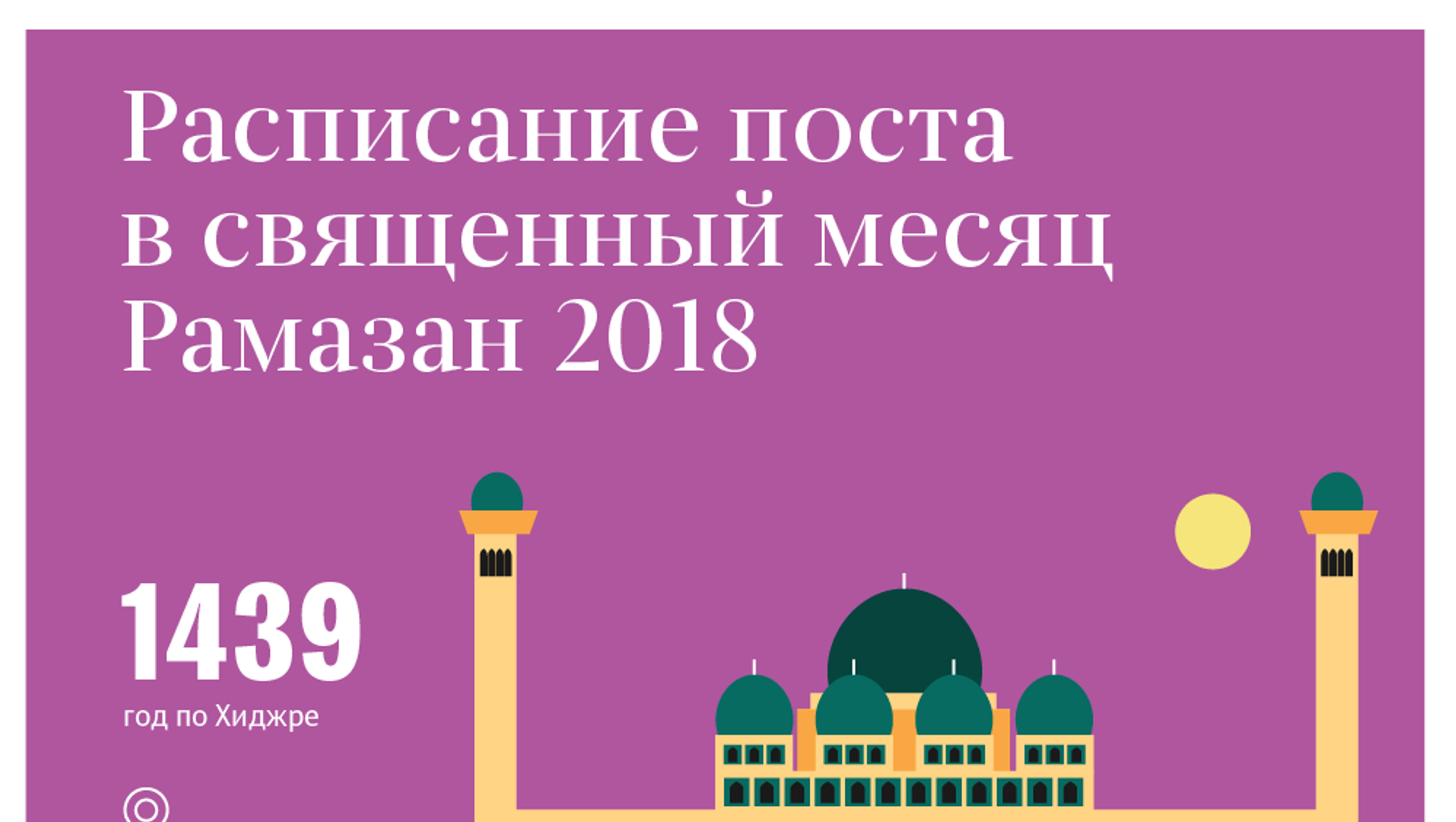 Начало священного месяца Рамадан. График Рамадан 2018