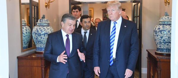 Президент Узбекистана Шавкат Мирзиёев на встрече с Дональдом Трампом - Sputnik Таджикистан