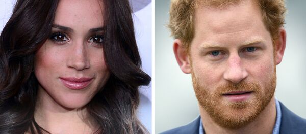 Коллаж из фотографий Меган Маркл и принца Гарри - Sputnik Таджикистан