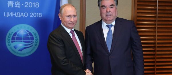 Президент РФ Владимир Путин и президент Таджикистана Эмомали Рахмон на саммите ШОС в Китае - Sputnik Таджикистан