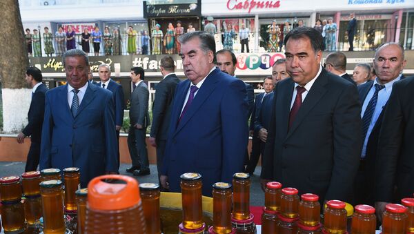 Эмомали Рахмон участвовал в празднике хлеба, меда и абрикоса в Худжанде - Sputnik Таджикистан