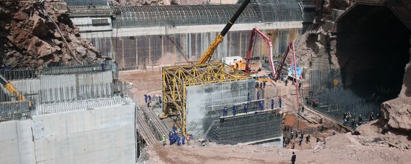 На стройплощадке Рогунской ГЭС - Sputnik Тоҷикистон