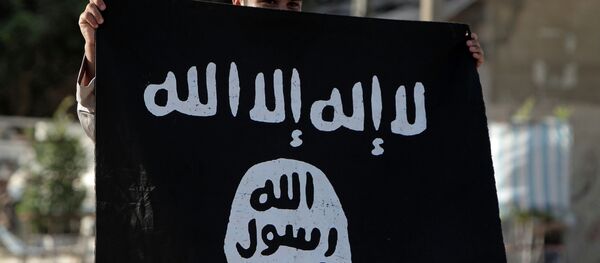 НЕ БРАТЬ Мужчина держит флаг террористической организации Аль-каида, архивное фото - Sputnik Таджикистан