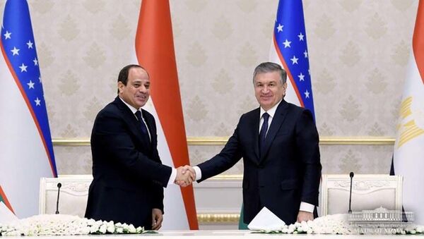 Президент Республики Узбекистан Шавкат Мирзиёев и президент Арабской Республики Египет Абдул-Фаттах ас-Сиси - Sputnik Таджикистан