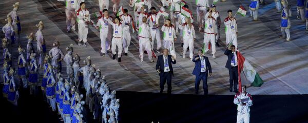 Таджикские спортсмены на Азиаде-2018, архивное фото Таджикские спортсмены на Азиаде-2018, архивное фото - Sputnik Тоҷикистон