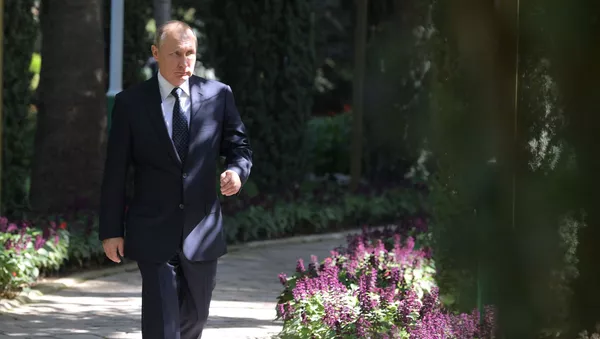  Президент РФ Владимир Путин перед совместным фотографированием глав государств-участников Содружества Независимых Государств. - Sputnik Тоҷикистон