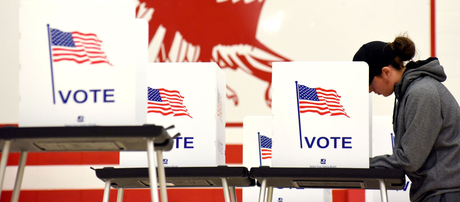 Голосование на примежуточных выборах на избирательном участке в Мэдисоне, штат Висконсин, США. 6 ноября 2018 - Sputnik Таджикистан, 1920, 19.07.2020