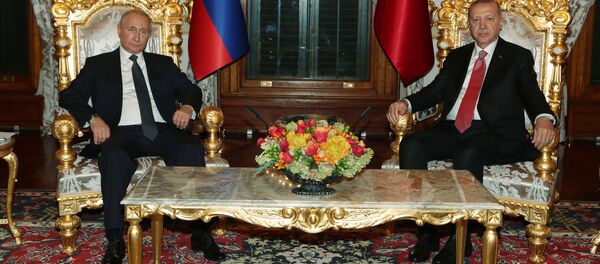 Президенты России и Турции Владимир Путин и Тайип Эрдоган  - Sputnik Таджикистан