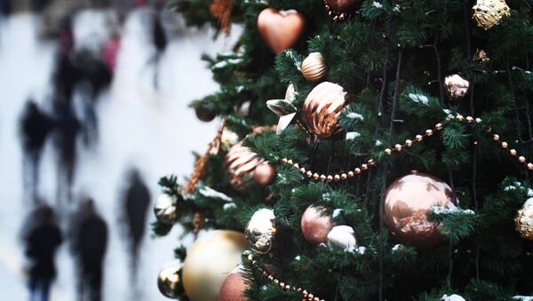 Елочные украшения на новогодней елке, архивное фото - Sputnik Тоҷикистон